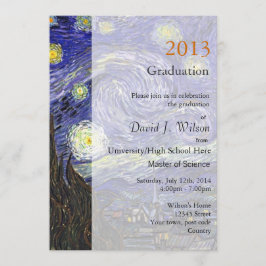 Invitación Festividad de graduación nocturna Starry de arte f