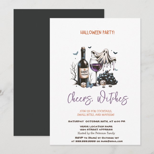 Invitación Festividad de Halloween (Anverso / Reverso)