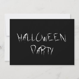 Invitación Festividad de Halloween blanco y negro con miedo
