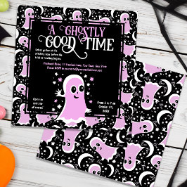 Invitación Festividad de Halloween, Chica de los Fantasmas Ro