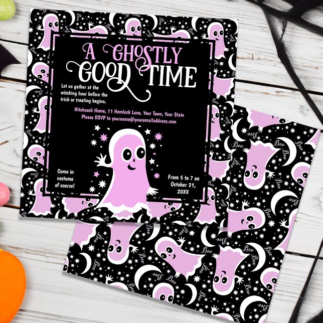 Invitación Festividad de Halloween, Chica de los Fantasmas Ro (Subido por el creador)