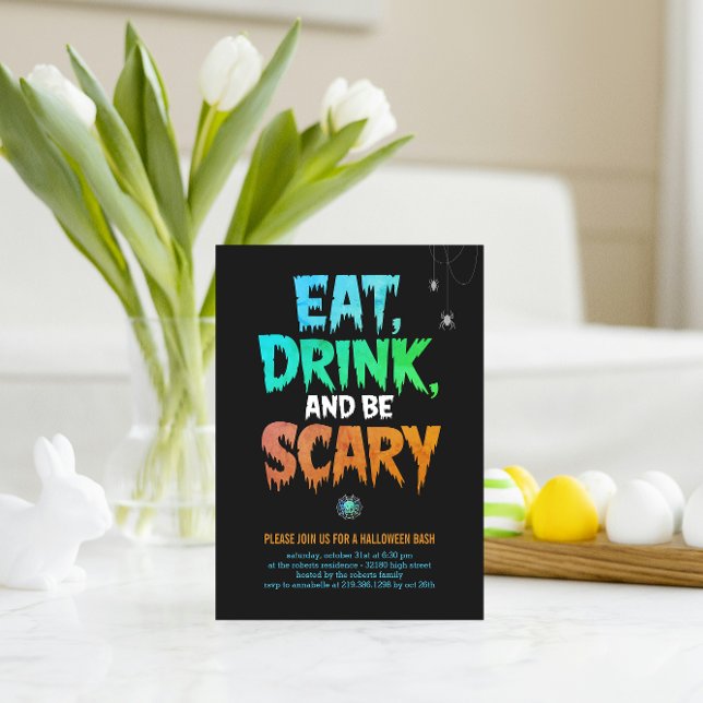 Invitación Festividad de Halloween con fantasía: 'Comer, bebe (Subido por el creador)