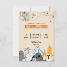 Invitación Festividad de Halloween de fantasmas lindos y Spoo