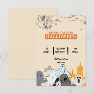 Invitación Festividad de Halloween de fantasmas lindos y Spoo