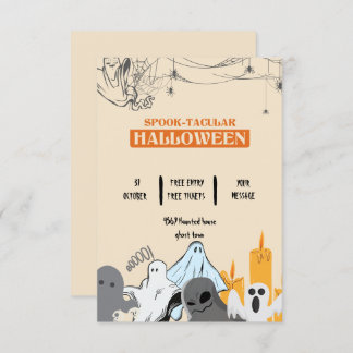 Invitación Festividad de Halloween de fantasmas lindos y Spoo