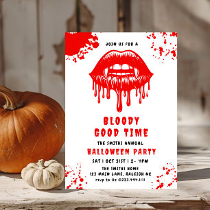 Invitación Festividad de Halloween de los vasos con goteo de 
