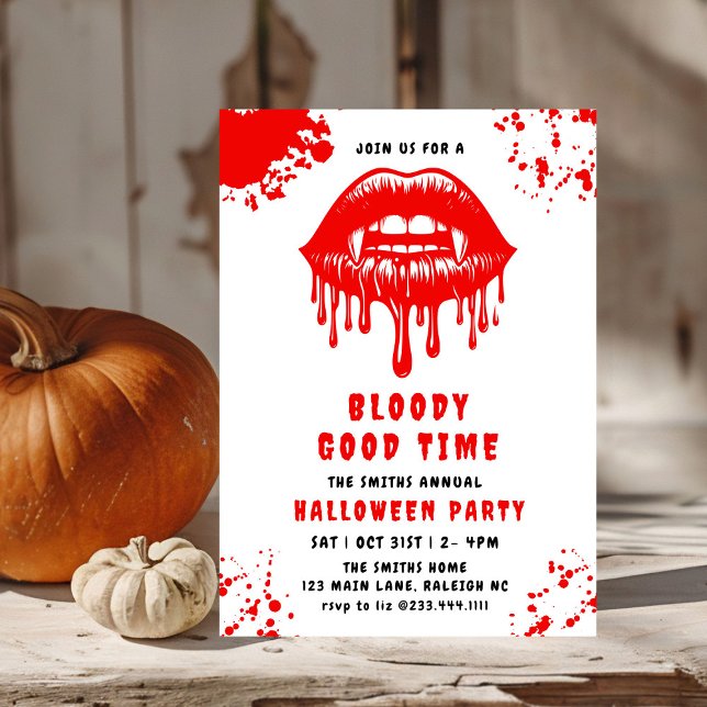 Invitación Festividad de Halloween de los vasos con goteo de  (Subido por el creador)