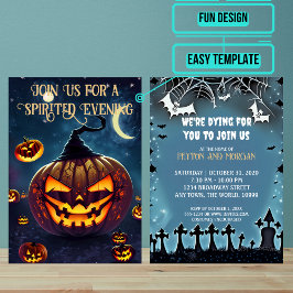 Invitación Festividad de Halloween de Scary Jack-o'-lantern