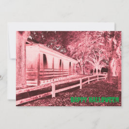 Invitación Festividad de Halloween en Cabina Roja y Negra