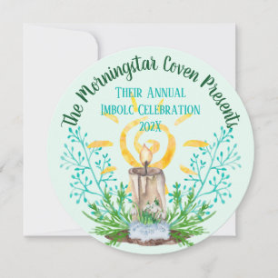 Invitación Festividad de Imbolc Spiral Sun Wicca Sabbat