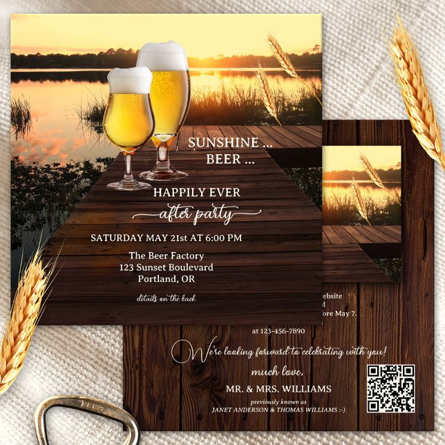 Invitación Festividad de la cerveza del atardecer, feliz desd (Subido por el creador)