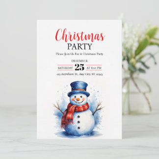 Invitación Festividad de la fiesta de Navidades de Snowman