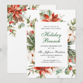 Invitación Festividad de los Navidades de la Poinsettia Roja