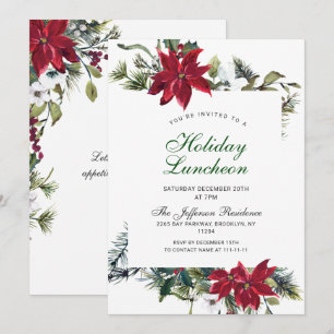 Invitación Festividad de los Navidades de la Poinsettia Roja