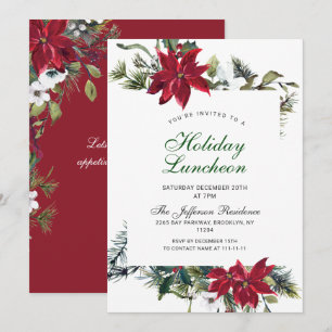 Invitación Festividad de los Navidades de la Poinsettia Roja 