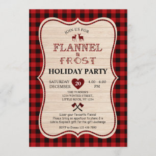 Invitación Festividad de los Navidades Flannel y Frost