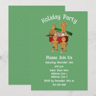 Invitación Festividad de los Navidades Gingerbread Cookie Men