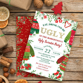 Invitación Festividad de los Navidades rojos Fiesta suéter fe