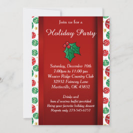 Invitación Festividad de los Navidades verdes rojos