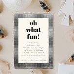 Invitación Festividad de Navidades de color blanco negro Fies<br><div class="desc">Invitación de feriado a Fiesta de Navidades festivos de color negro</div>