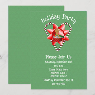 Invitación Festividad de Navidades del corazón de Candy Cane