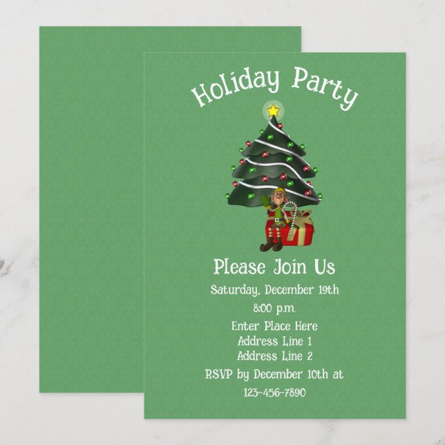 Invitación Festividad de Navidades presentes en el árbol del  (Anverso / Reverso)