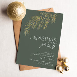 Invitación Festividad de oro verde Navidades modernos Fiesta 