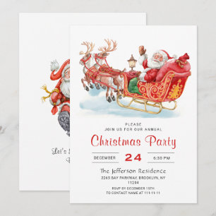 Invitación Festividad de Santa Claus Fiesta de Navidades de f
