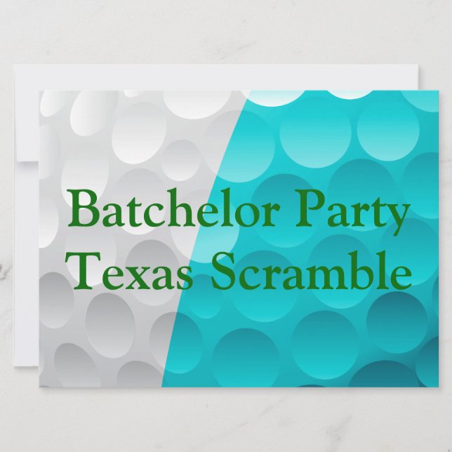 Invitación Festividad de soltero Golfer Golf Golf Green. (Anverso)