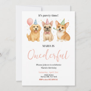 Invitación Festividad del cumpleaños del perro con pipa de ON