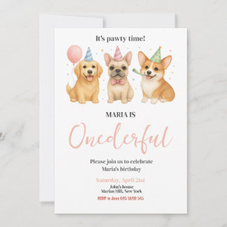Invitación Festividad del cumpleaños del perro con pipa de ON