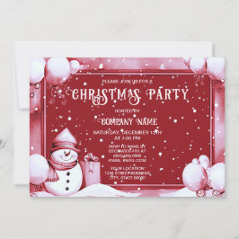 Invitación Festividad del Fiesta de Navidades Snowy de Red Sn