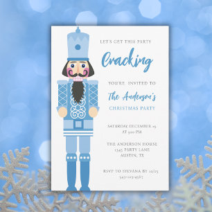 INVITACIÓN FESTIVIDAD DEL FIESTA NUTCRACKER NAVIDADES AZULES