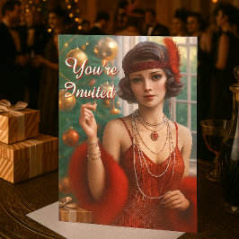 Invitación Festividad del Flapper de la Fiesta de navidades d
