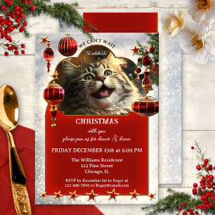 Invitación Festividad divertida en gatos Navidades