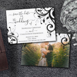 Invitación Festividad en blanco y negro salva la foto de la f