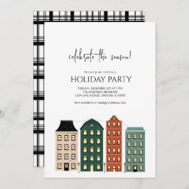Invitación Festividad en la ciudad de los Navidades modernos