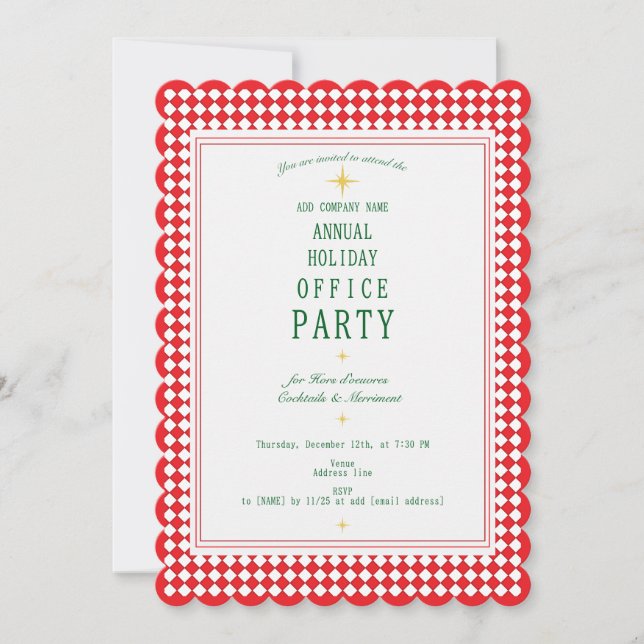 Invitación Festividad en la oficina de Navidades corporativos (Anverso)