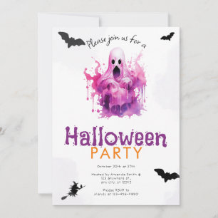 Invitación Festividad fantasma de Halloween atemorizante