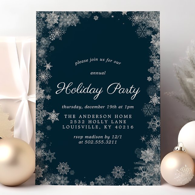 Invitación Festividad Fiesta de Navidades de copos de nieve a (Subido por el creador)