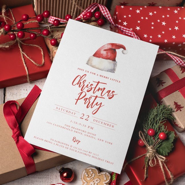 Invitación Festividad Fiesta de Navidades de Santa Hat (Subido por el creador)