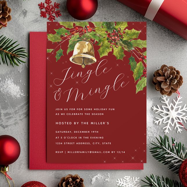 Invitación Festividad Fiesta de Navidades Jingle Mingle (Subido por el creador)