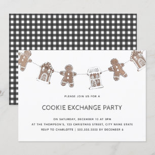 Invitación Festividad Fiesta moderna de Gingerbread Cookie Ex