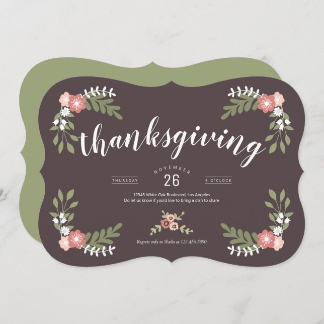 Invitación Festividad floral amistosa (Anverso / Reverso)