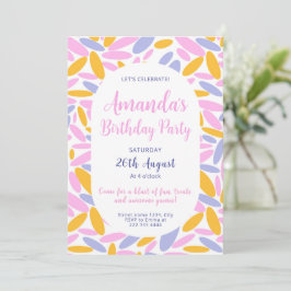 Invitación Festividad floral brillante Cumpleaños