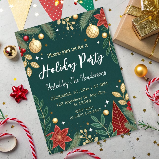 Invitación Festividad floral de Moda moderna Fiesta de vacaci (Subido por el creador)