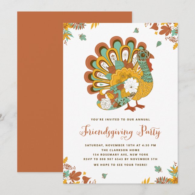Invitación Festividad floral Fiesta de amistad con Turquía (Anverso / Reverso)