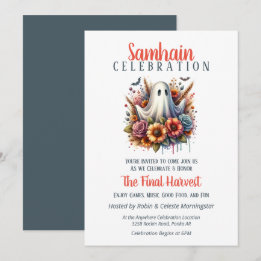 Invitación Festividad floral Samhain Harvest Halloween Party