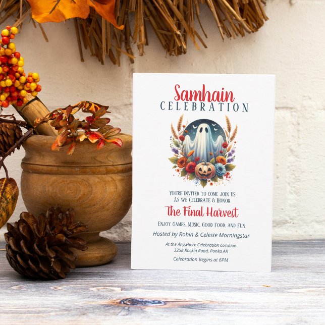 Invitación Festividad floral Samhain Harvest Halloween Party (Subido por el creador)