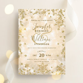 Invitación Festividad Gold SPARKLE Elegante Boda de Invierno